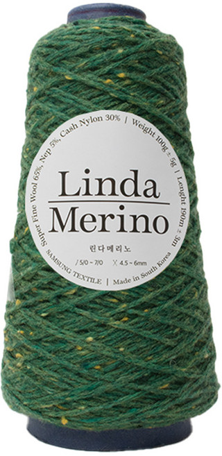 Yarna Linda 美麗諾毛線 100g, 1個, 709 綠色