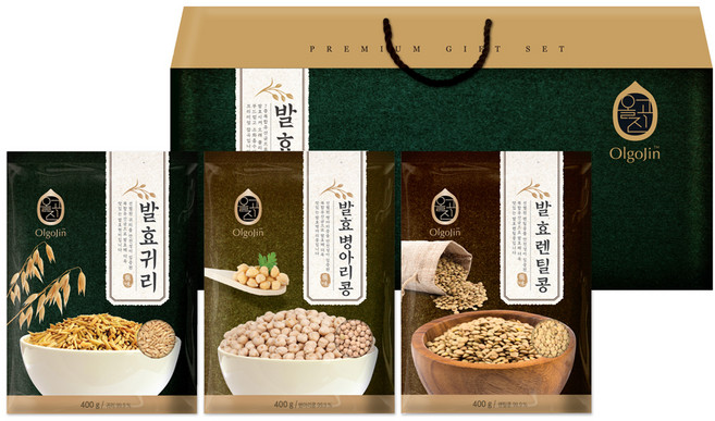 Olgojin 穀物禮盒 扁豆+燕麥+鷹嘴豆, 1套