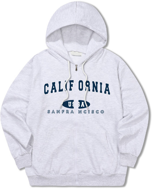 일루소 남녀공용 캘리포니아USA 소프트 특양면 후드 집업 자켓