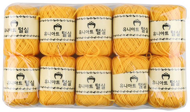 유니아트 털실, 진노랑, 10개