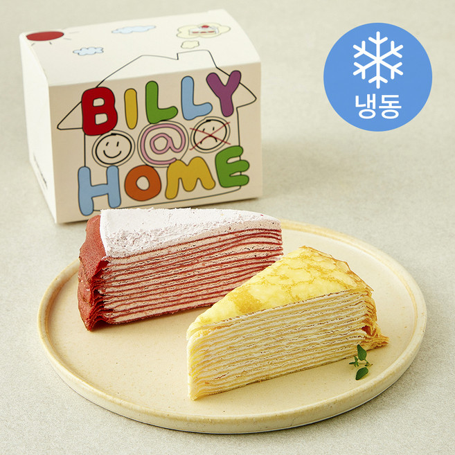 빌리엔젤 밀크&딸기 크레이프 조각케이크(냉동), 110g, 1개