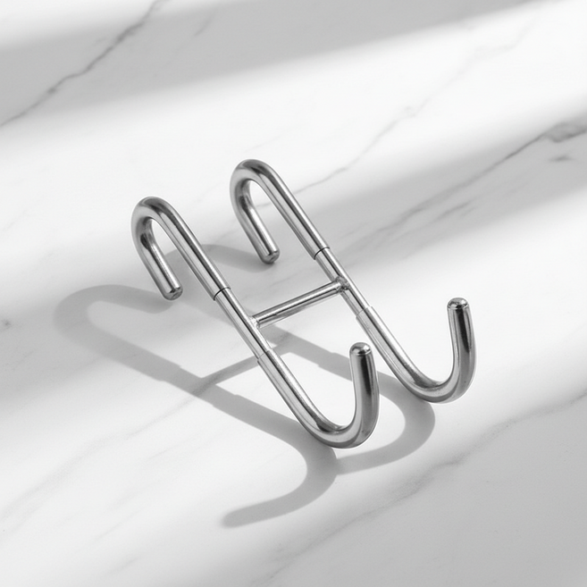 마켓피아 옷 욕실 스텐 다용도 문걸이 후크 S, 실버, 1개