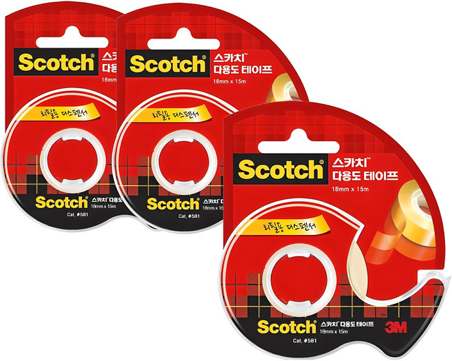 3M Scotch 思高牌 多用途膠帶台 581, 透明, 3個