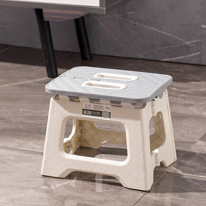 솔브리빙 튼튼한 휴대용 캠핑용 플라스틱 대형 접이식 의자, 그레이, 1개