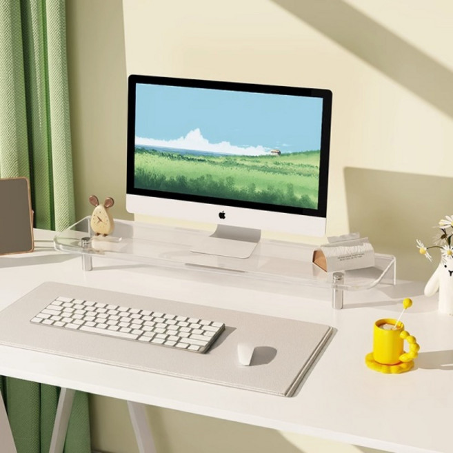 심플 아크릴 모니터 받침대 미디엄 MW0009, 투명