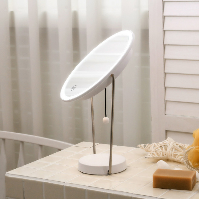 코비 미즈 미러 LED 메이크업 탁상거울, 화이트