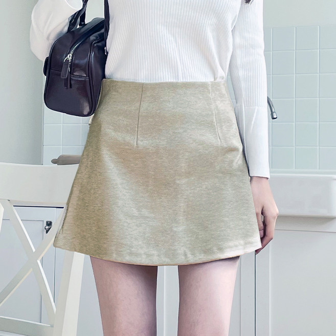 jalbba jean 女款時尚柔軟後拉鍊A字迷你裙