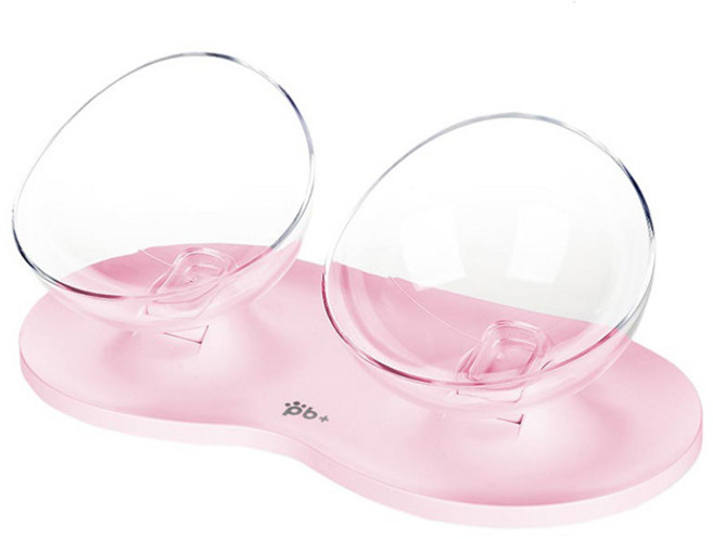 퍼피맨 pb+ 반려동물 식기 2구, 핑크, 1개