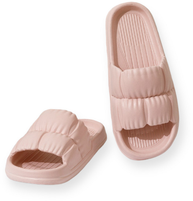 릴렉스픽 여성용 퐁신퐁신 미끄럼방지 똥 슬리퍼, 핑크, 1개