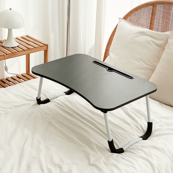 오브민 LPM 다용도 접이식 라운딩 베드 트레이, 블랙
