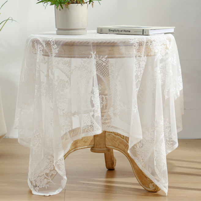 GUNU 감성 인테리어 레이스 협탁 테이블보, 타입A, 1개, 90 x 90 cm