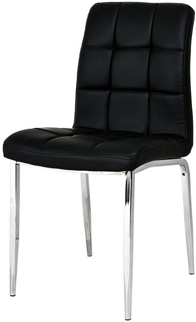 지엠퍼니처 엠보 크롬스틸하부 인테리어 의자, 블랙, 1개