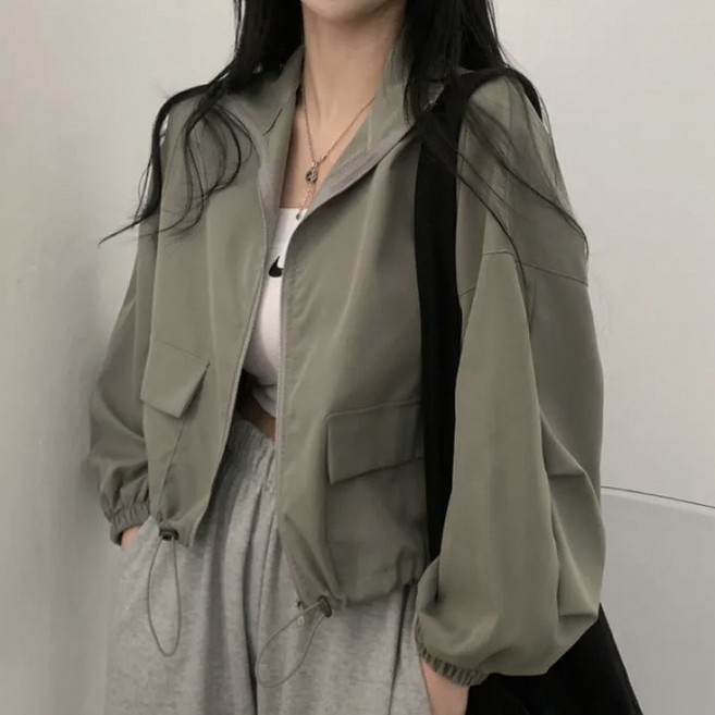 Dimeldi 女款春季拉鍊輕量日常防風夾克