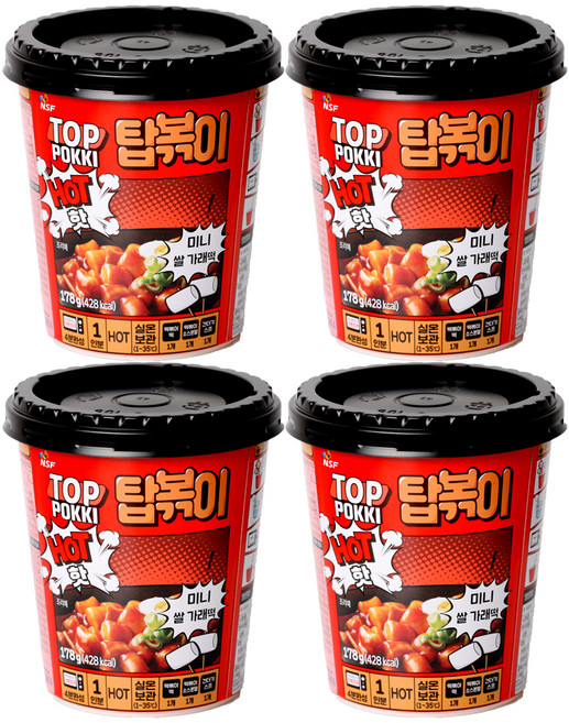 탑볶이 컵 매운맛, 178g, 4개