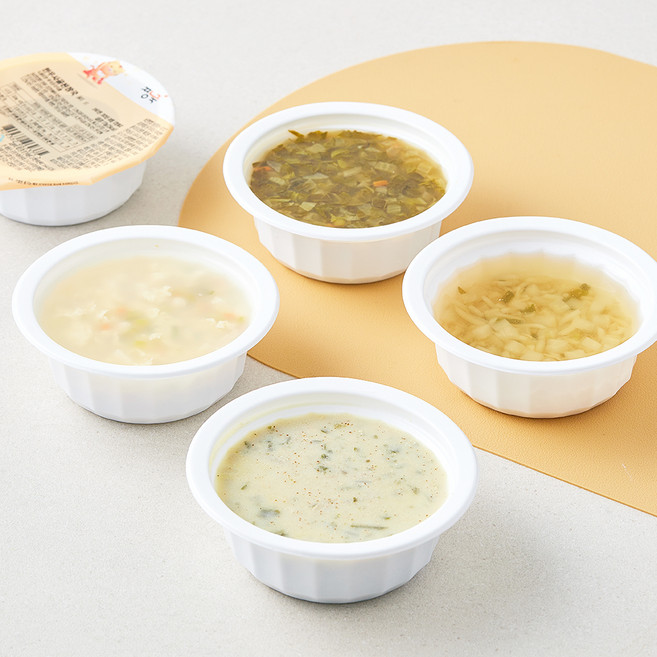 짱죽 영양국 C 오징어콩나물국 150g + 새우애호박계란탕 150g + 한우사골된장국 170g + 닭가슴살들깨국 150g 세트, 1세트