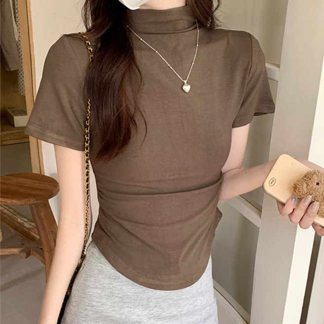 Awesomeful 女款 Lumies 半高領修身短袖T恤 A26SMT030312