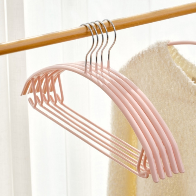 살림의기술 어깨뿔방지 논슬립 스틸 옷걸이, 핑크, 30개