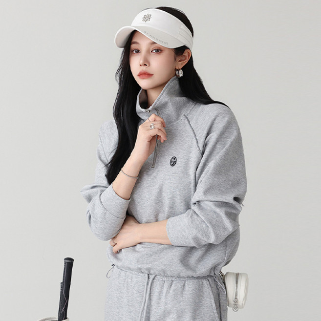 피핀 여성용 골프 일상 메탈 라인 반집업 티셔츠 112903