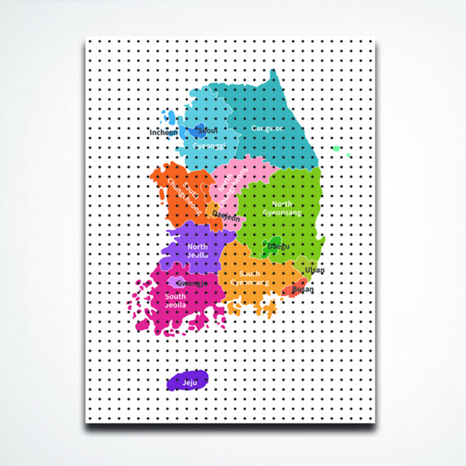 타공판닷컴 인테리어 이미지 세계지도 대한민국 타공판 우리나라 가 600 x 800 cm, 혼합색상, 1개