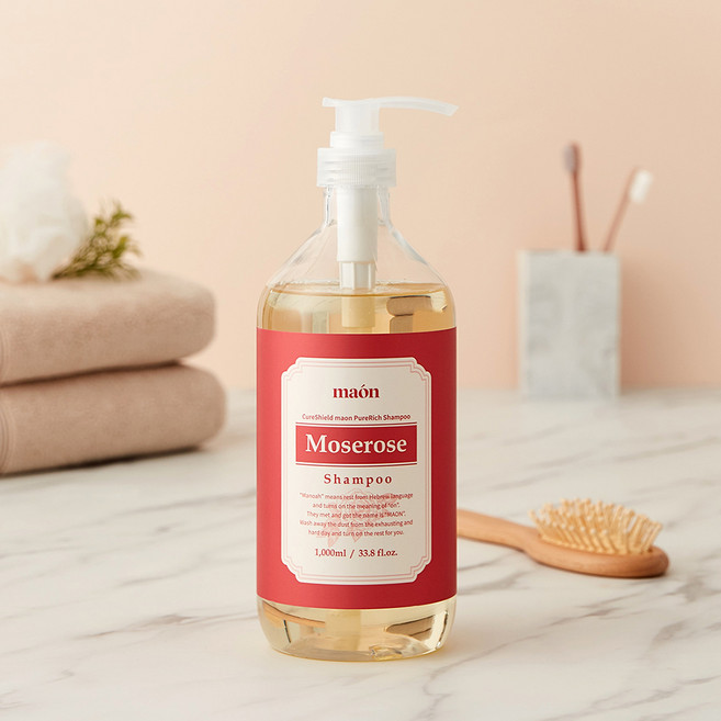 큐어실드 마온 약산성 비건 샴푸 모스로즈 로즈향, 1L, 1개