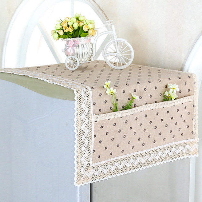 MF스토어 포켓 린넨 패브릭 레이스 다용도 전자레인지 냉장고 세탁기 건조기 커버, D타입