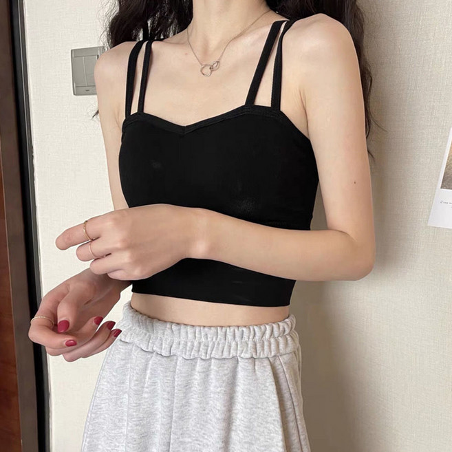 피어니스트 여성용 캡내장 폭신 끈조절 가능 브라탑