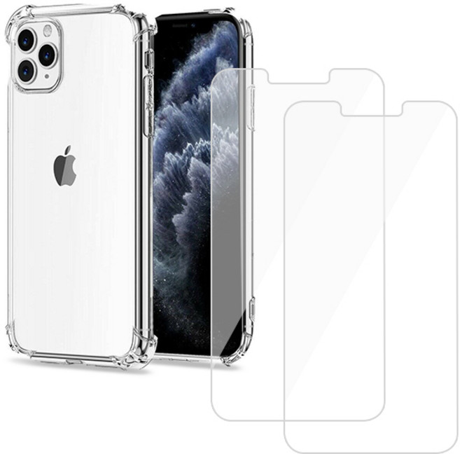 디씨네트워크 에어쉴드 4DX 범퍼 휴대폰 케이스 + 클래식 강화유리 액정보호필름 2p 세트