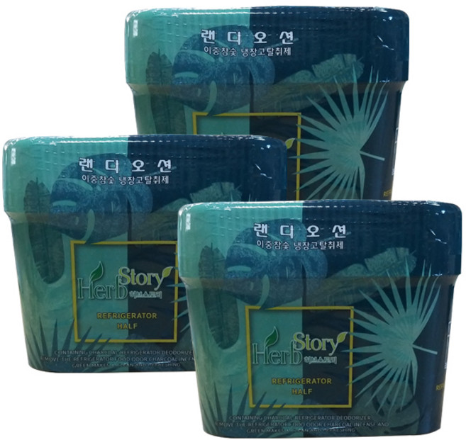 허브스토리 대용량 참숯 이중 냉장고 탈취제, 260g, 3개