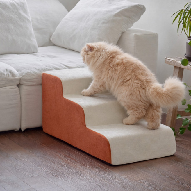 레드퍼피 반려동물 원마일 펫스텝 3단, 테라코타오렌지, 1개