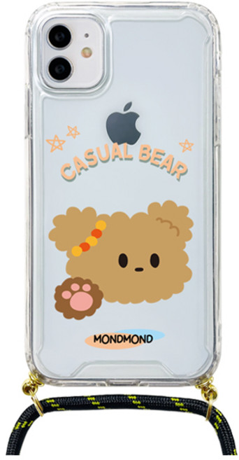 몬드몬드 베어프렌즈 스트랩 투명 휴대폰 케이스