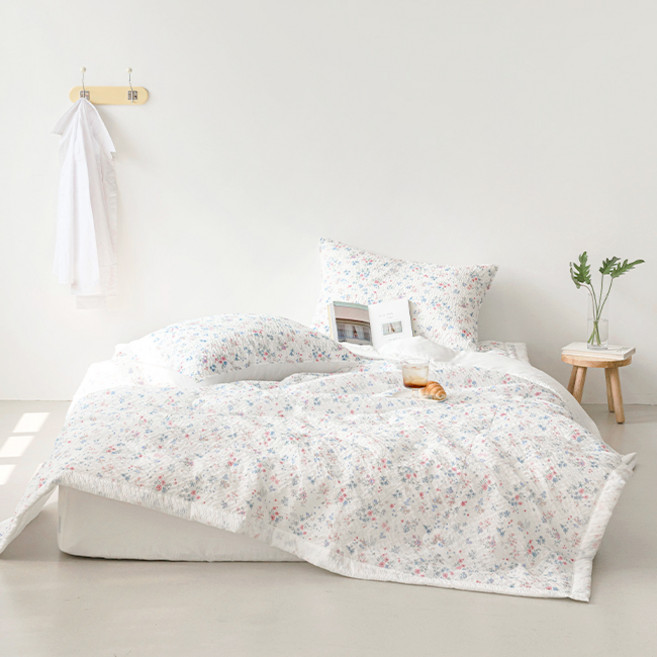 퓨어슬립 엘리스 써커 듀라론 냉감 이불 + 베개커버 세트