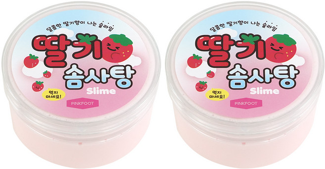 핑크풋 딸기 솜사탕 슬라임, 162g, 혼합색상, 2개