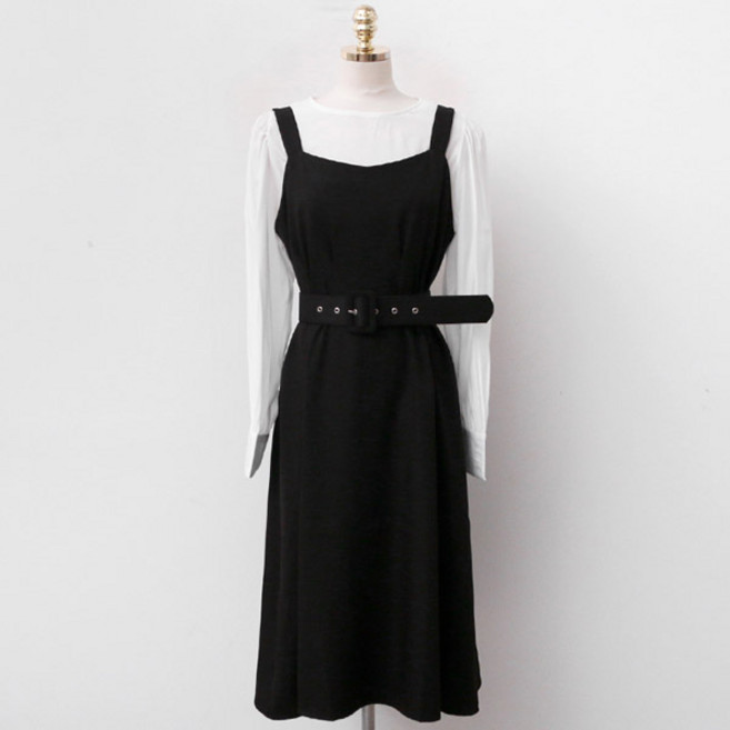 엔비룩 설레임 벨트 원피스