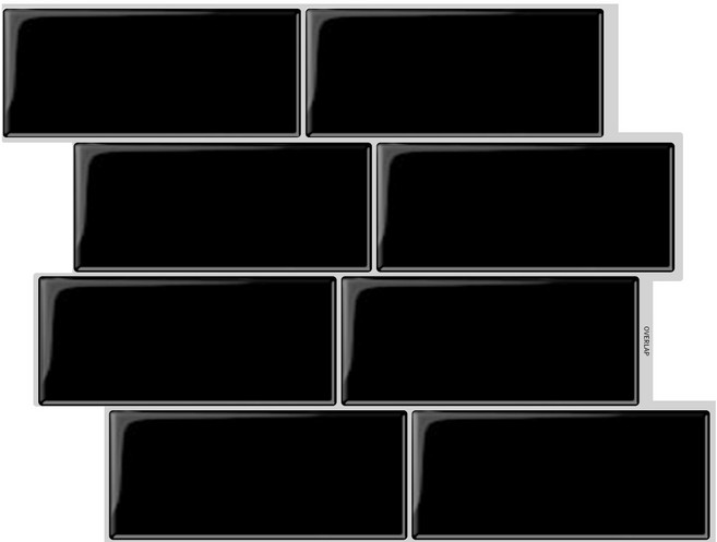 예쏘데코 3D 에폭시 입체 타일 시트지 10p, 08 유광 블랙