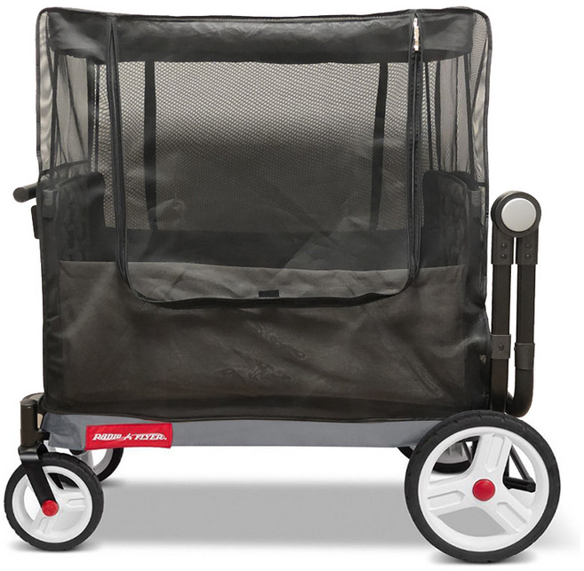 라디오플라이어 웨건 전용 모기장 메쉬커버 와이드 지퍼형, 1개, 블랙