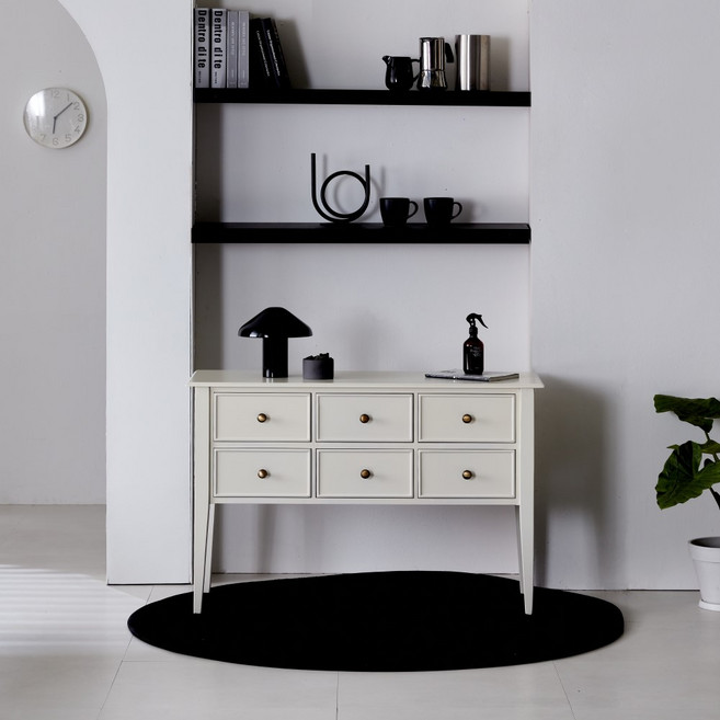 헤즈로 피어스6 원목 콘솔 화장대 1100 방문설치, 화이트