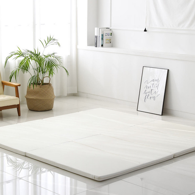 본베베 유아용 거실 폴더매트 일반 4단, 퓨어라이트크림