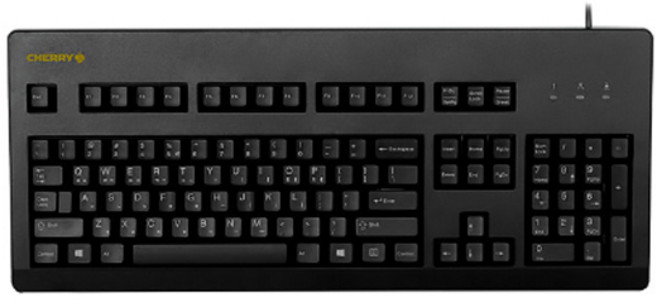 CHERRY 經典基本款機械式有線鍵盤 韓文款, 黑色, G80-3000LXCKR-2, 棕軸