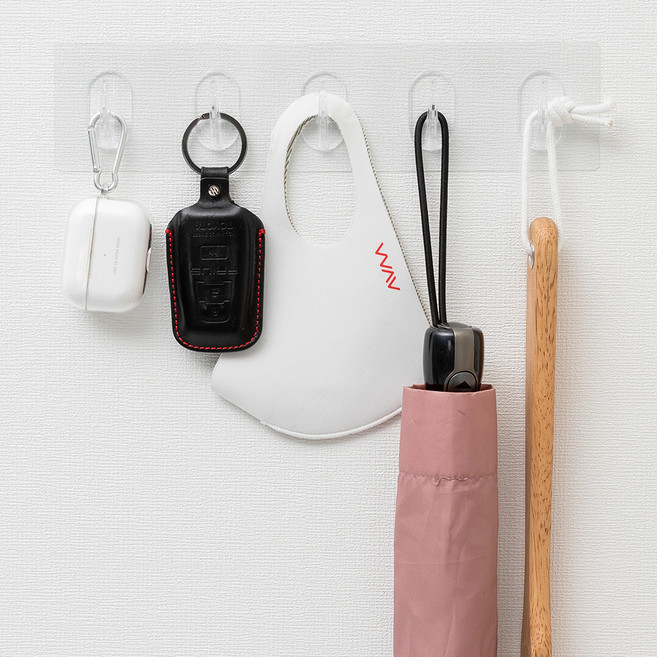 깔끔대장 강력한 클리어 다용도 후크 5단형, 2개