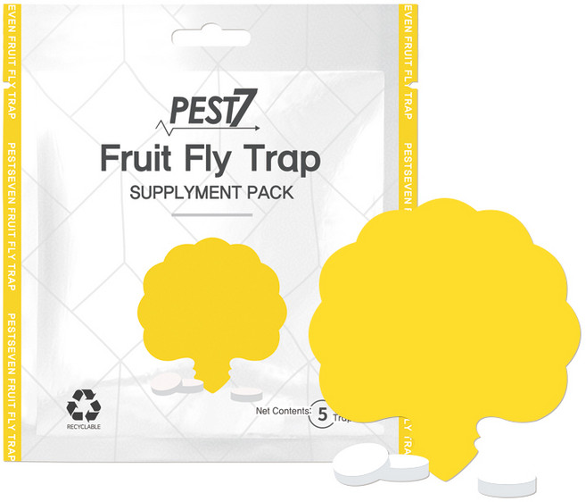 페스트세븐 초파리 리필팩 유인제 5p + 끈끈이 트랩 5p 세트, 1세트