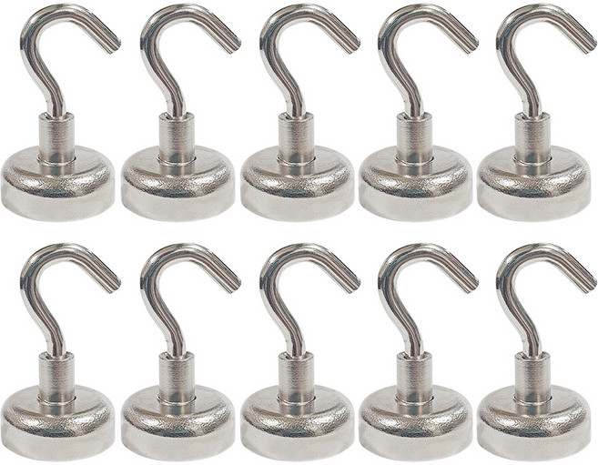 코지파파 초강력 고리 자석 후크 고리형 20mm, 실버, 10개