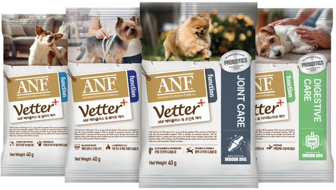 ANF 베터플러스 독 샘플 멀티팩 40g x 4종 세트, 1세트, 피부/피모 + 체중관리 + 관절 + 소화