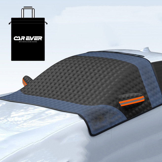 카에버 앞유리 덮개 햇빛가리개 옆유리 성에 방지 풀커버 차량 본넷 쉴드, 블랙, 1개