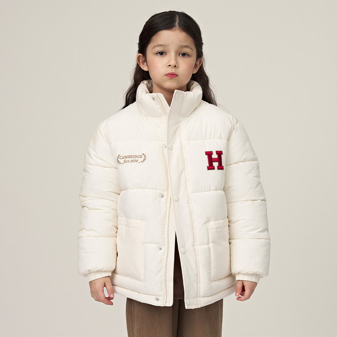 HARVARD KIDS 兒童款 Heritage H標誌短版羽絨外套 HJCCJPE44221