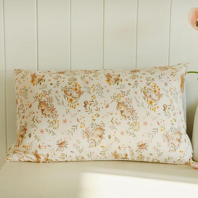 히요코베이비 모달 듀라론 양면 베개 솜포함 베개커버, 가든래빗