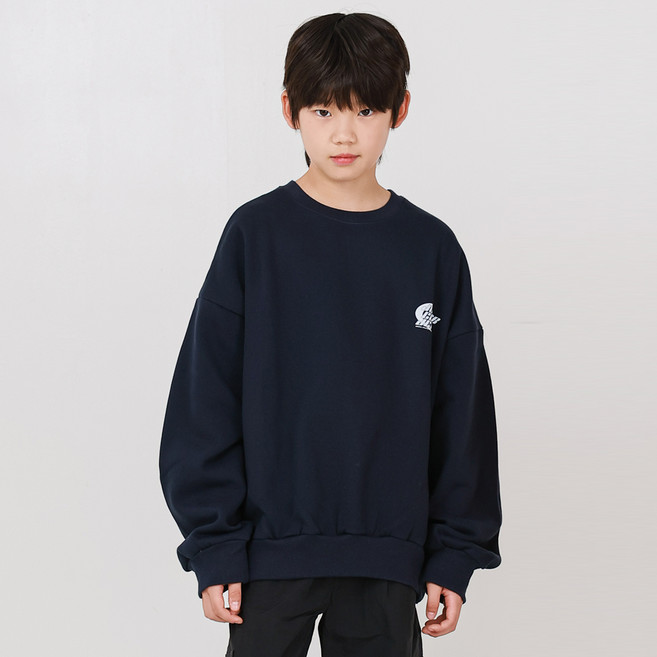 제니 아동용 오버핏 Y2K제니 기모 긴소매 맨투맨 티셔츠 JN5016M