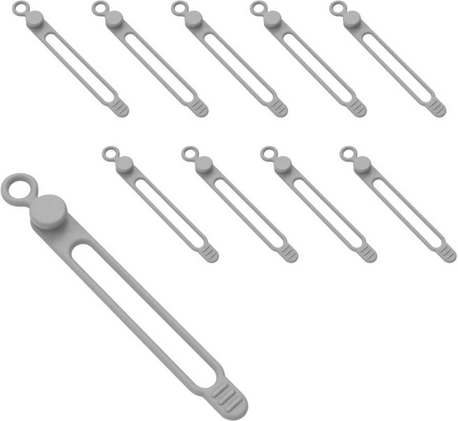 쥬롬 실리콘 케이블 타이 선 정리 홀더, 10개, 그레이