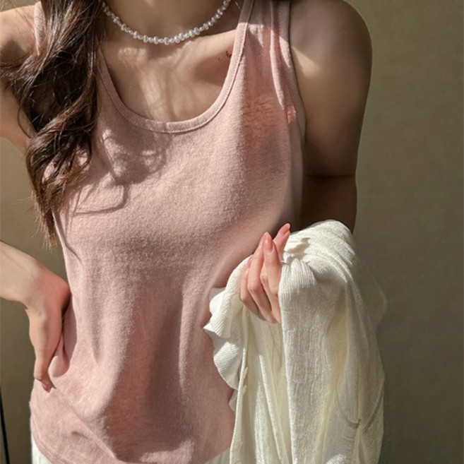 Awesomeful 女款 Ninyurira U領基本款無袖上衣 A26SMST043008