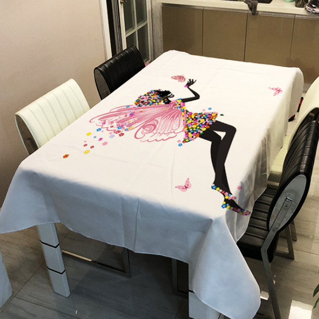 알럽홈 플라워 페어리 프린팅 스퀘어 홈 테이블 커버, TYPE1, 60 x 60 cm, 1개