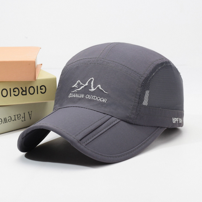 그리뉴얼 스포츠 메쉬 등산 러닝 모자, 그레이, 1개